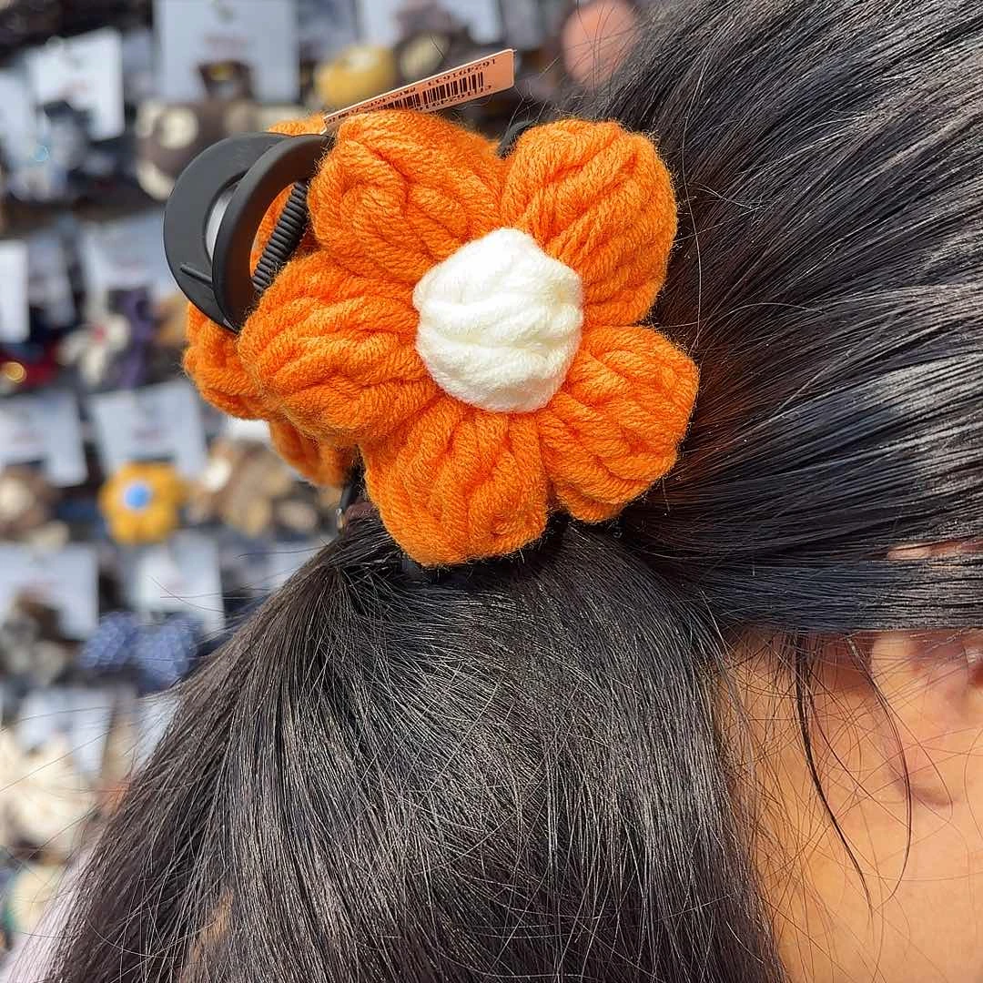 布艺非金属半爪橙色花朵50