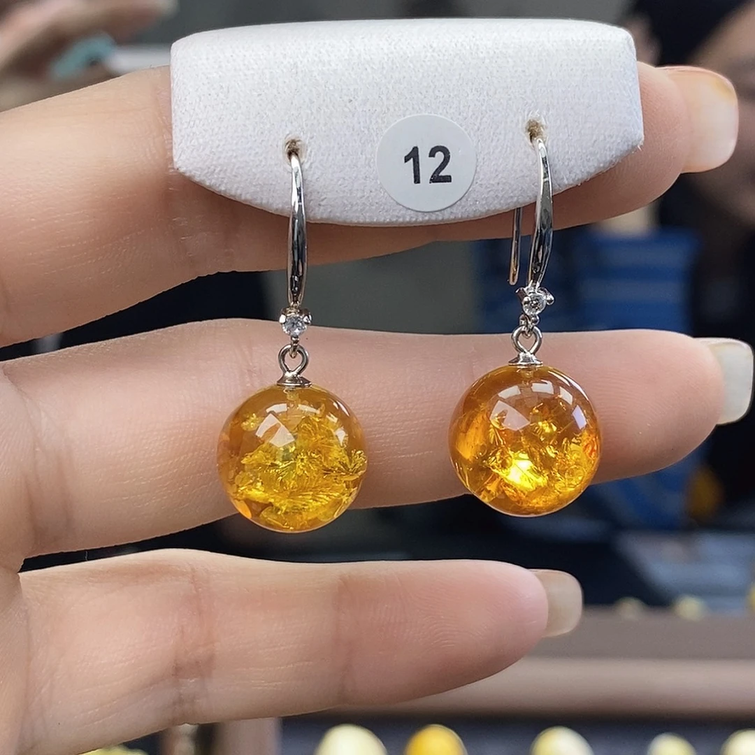 清***文琥珀未镶嵌裸石成品