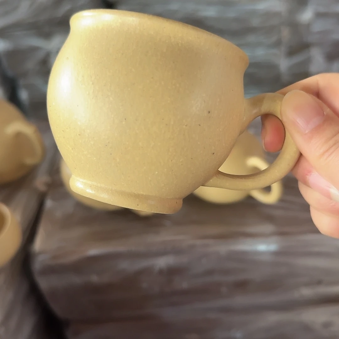 紫砂茶盏黄龙山原矿本绿