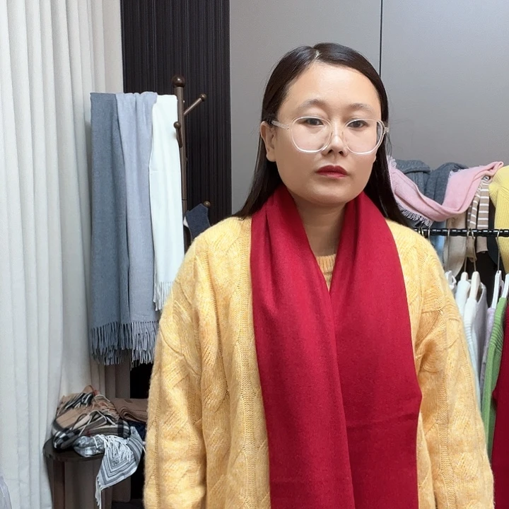 山羊绒酒红围巾8888888
