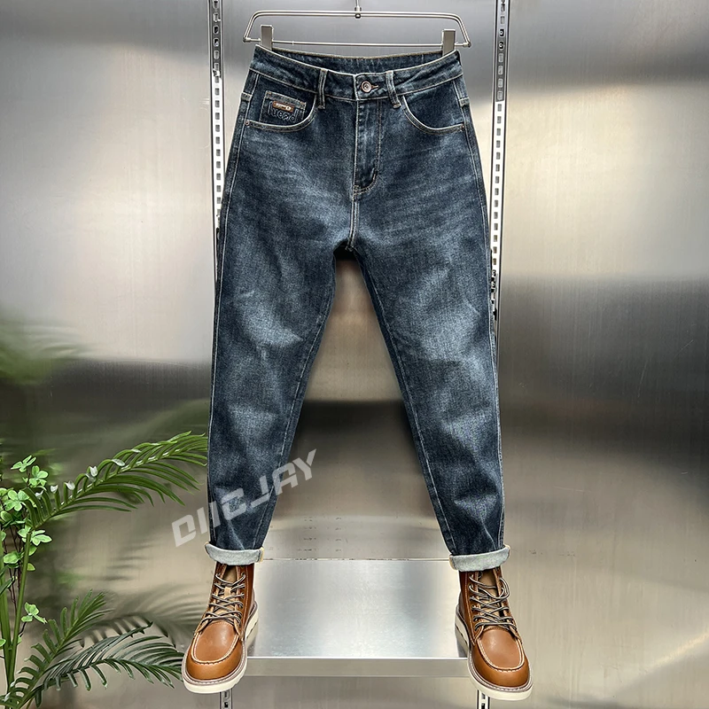 【高端】秋季男款时尚水洗微弹长裤潮流牛仔裤韩版潮流宽松百搭修身