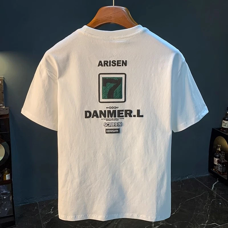 Cebrodz高端短袖t恤男夏季宽松大码五分袖体恤2025年新款上衣男款