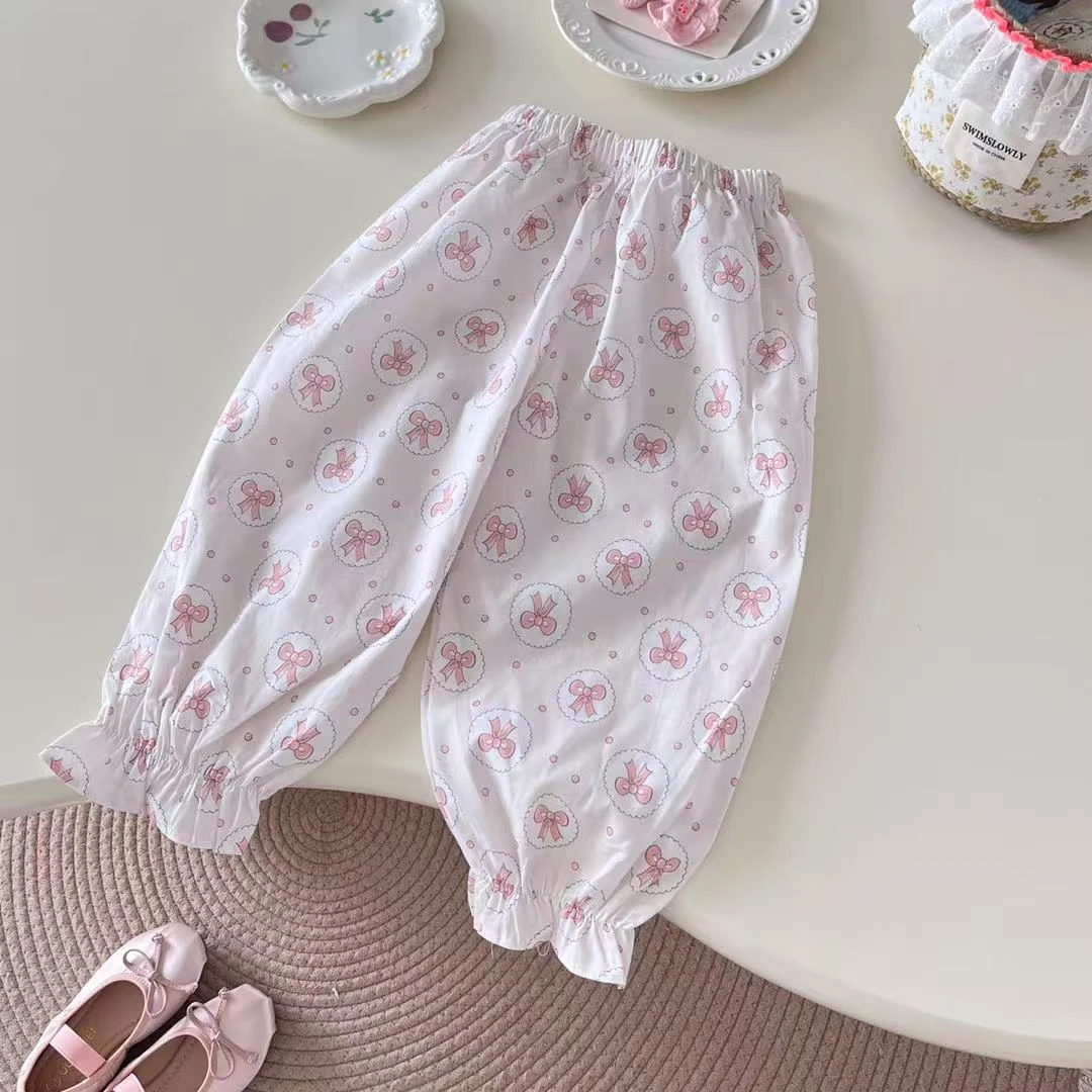 【清仓默认微暇】韩范夏季新款洋气萌娃可爱宽松灯笼防蚊裤空调裤