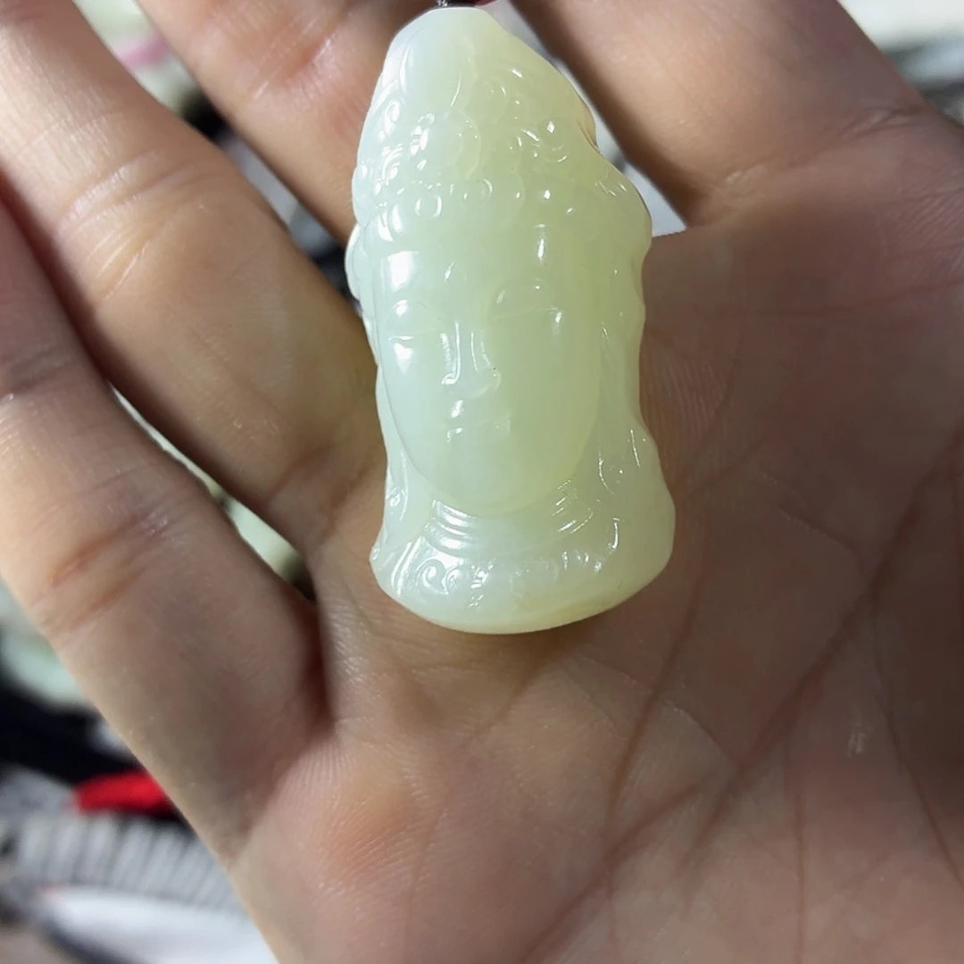 可***里和田玉足银镶嵌车挂