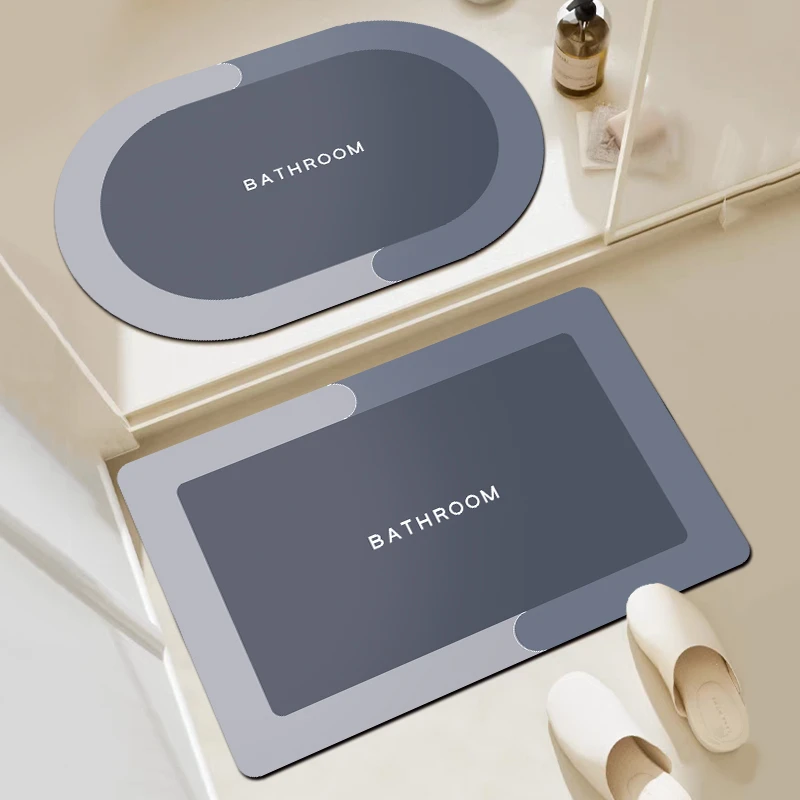 梦动莫兰迪浴室厨房卫生间脚垫防滑吸水地垫科技橡胶几何加厚门垫