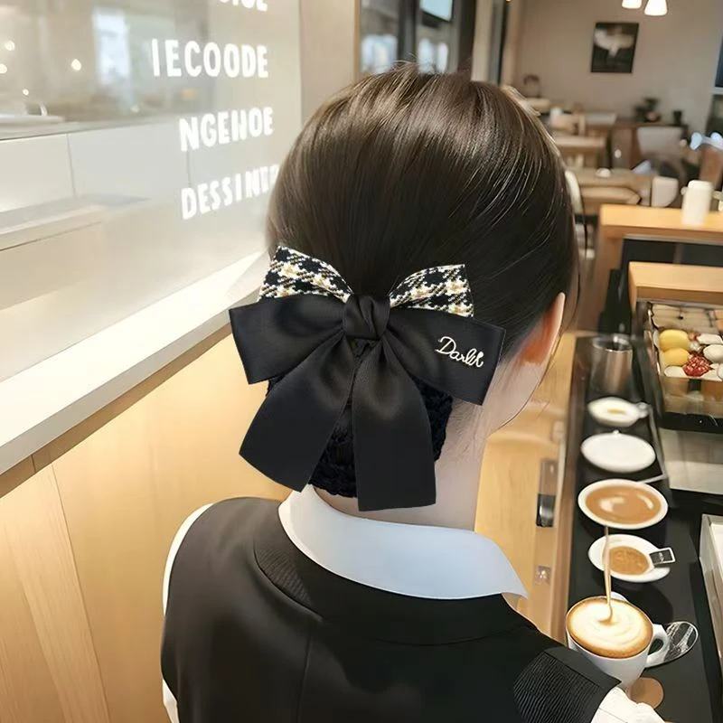 护士头花职业上班空姐银行盘发发网酒店发夹蝴蝶结服务员工作网兜