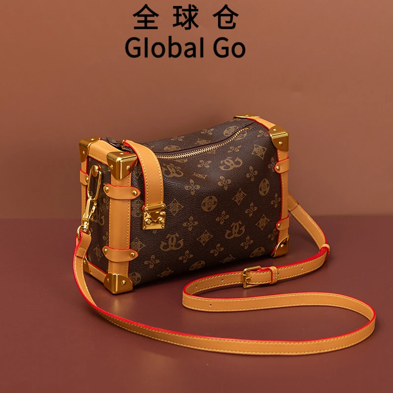 全球仓Global Go包包女盒子包2025新款高级感轻奢小众真皮斜挎包