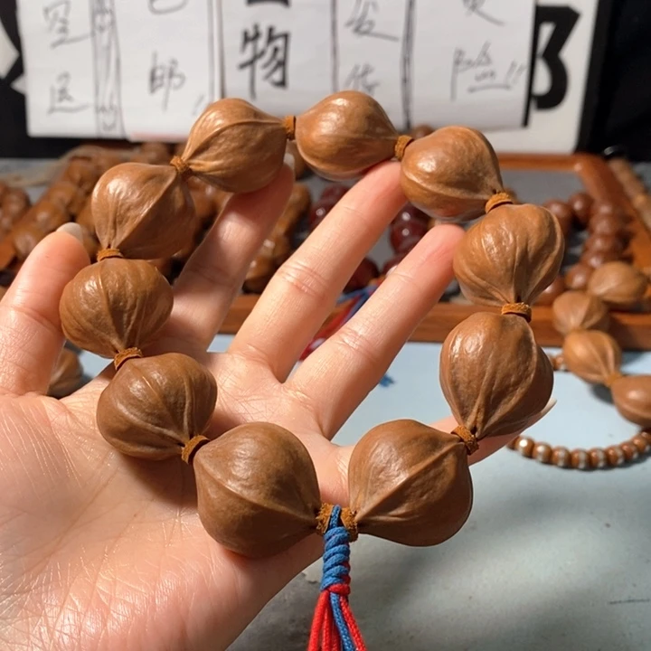 过***客手串橄榄核1371精品4花老树王蒜头铁核8+2颗