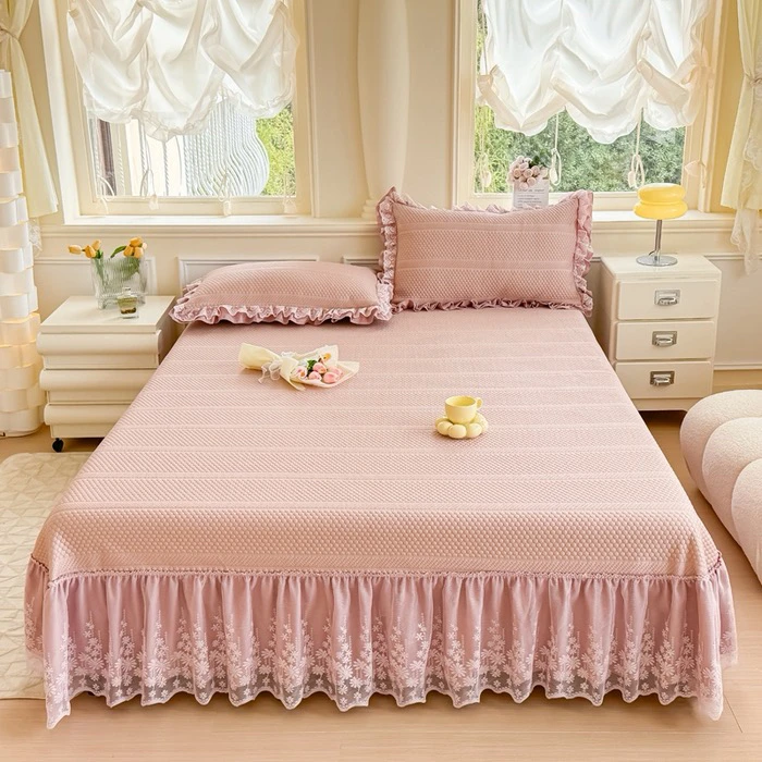 新款冰丝凉席床盖款夏天可机洗空调席柔软凉感冰豆豆床单款软席子