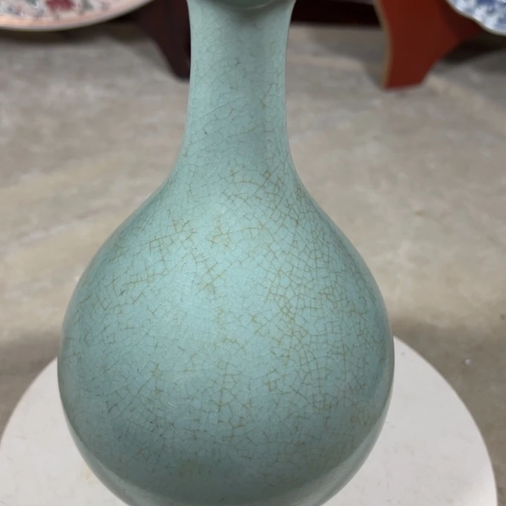 摆件陶江**海汝窑玉壶春瓶纯手工制作