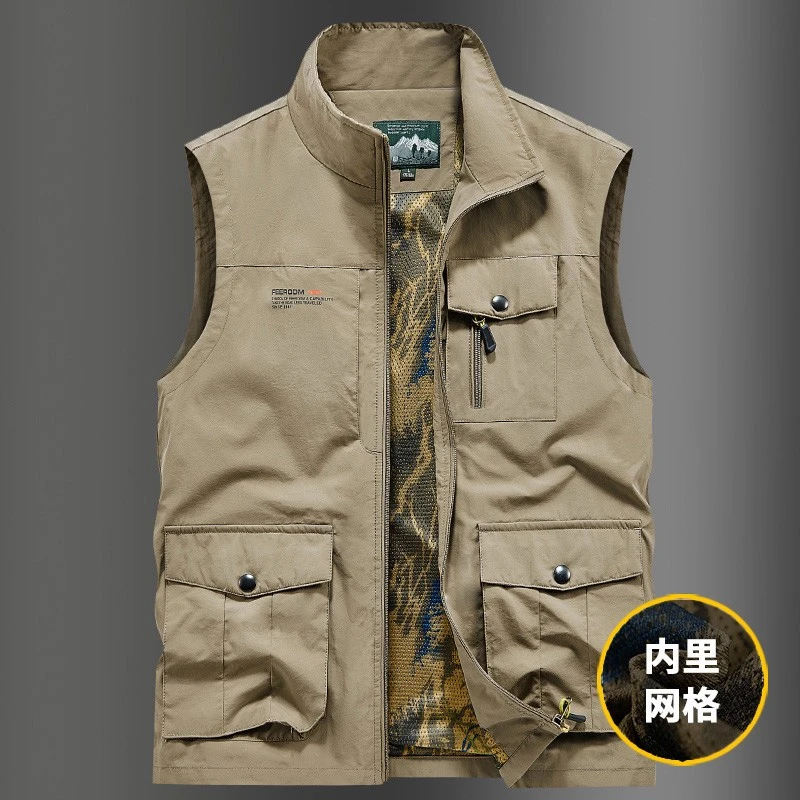多口袋马甲男户外旅游登山钓鱼机能工作服战术背心工装摄影马夹