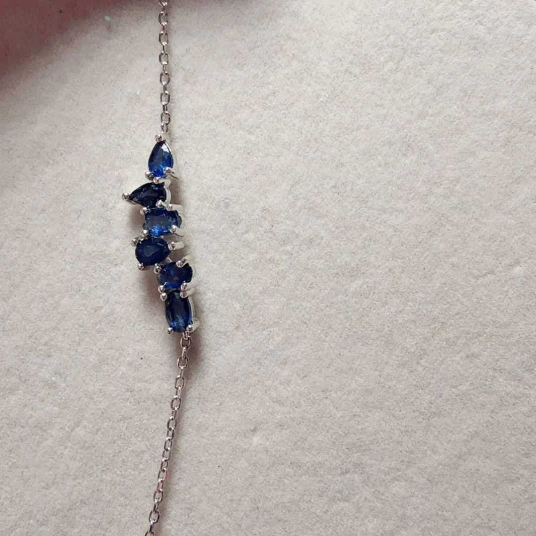 蓝宝石手链银S925镶嵌