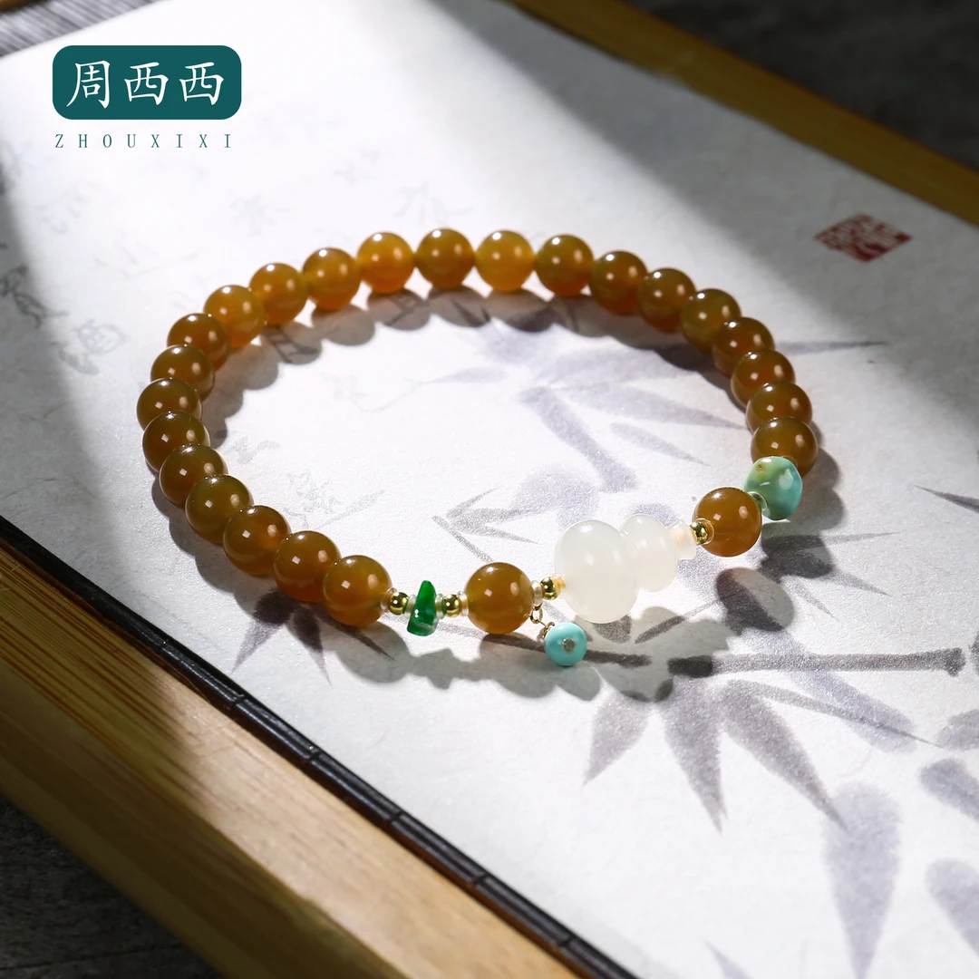 精美珠宝18K糖玉葫芦路路通手串6mm百搭款多样性发货17983