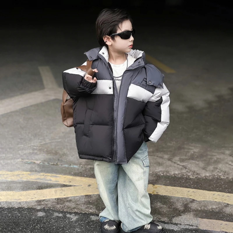 男童羽绒服实体清货中大童装2024冬季新款儿童中长款洋气韩版外套