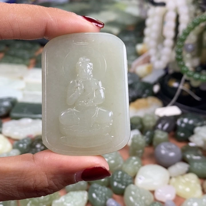 和田玉未镶嵌颈饰和田玉观音牌