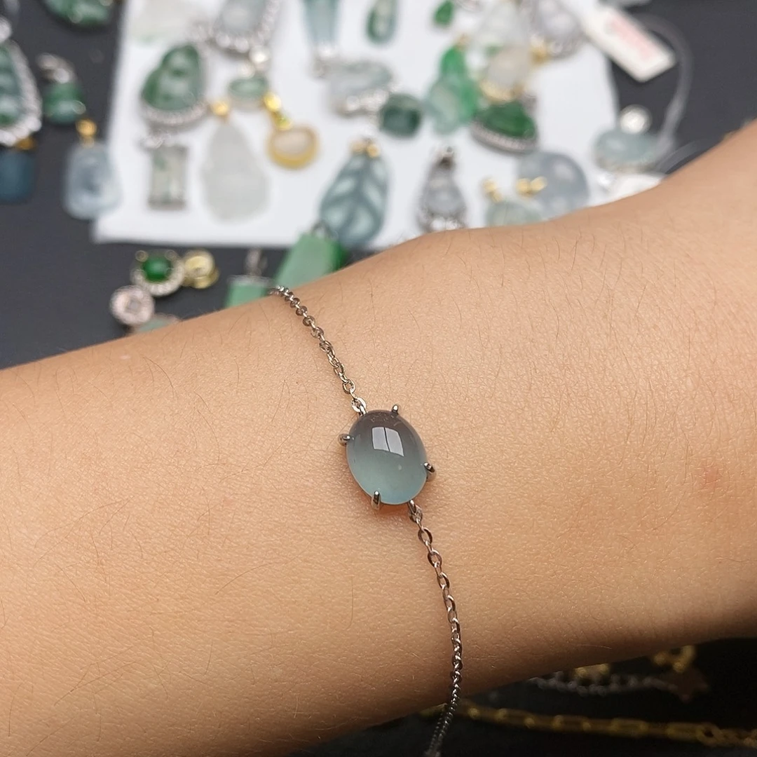 翡翠银S925镶嵌颈饰