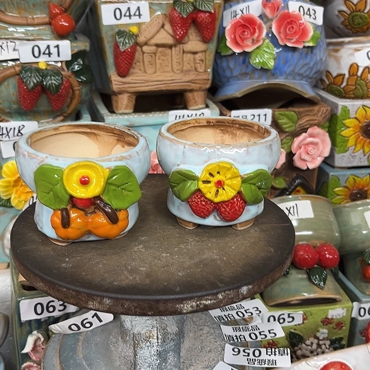 紫砂花盆粗陶材质多肉花盆