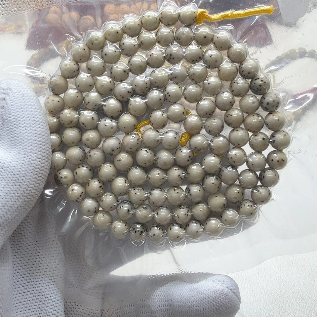 吊坠星月菩提10梵天头条冰白通体龙蛋7圆108一物一图