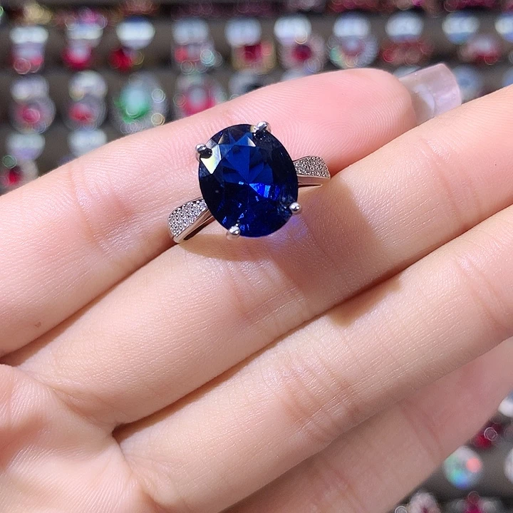 925银皇家蓝戒指1012
