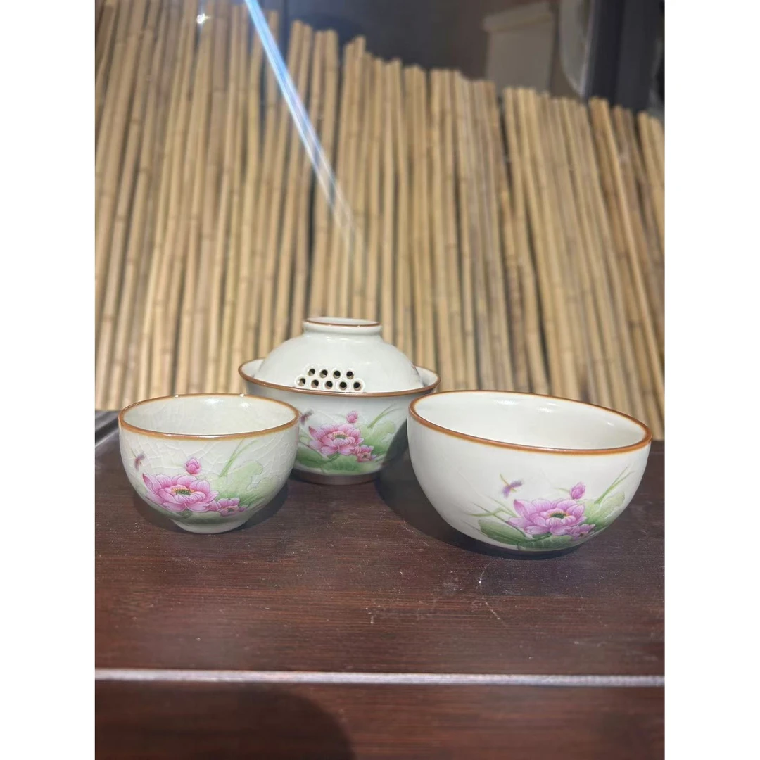 汝窑开片醉美莲华旅行茶具5931