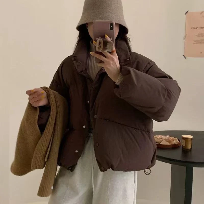 412260《咖》精选韩版冬季百搭舒适休闲洋气羽绒服