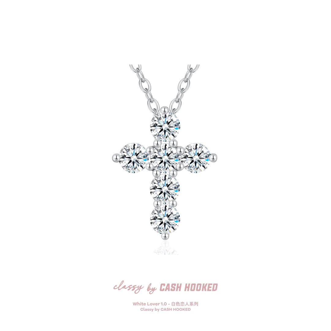 吊坠925银合成锆石 ClassybyCH 银饰 白色恋人系列 冰石璀璨吊坠
