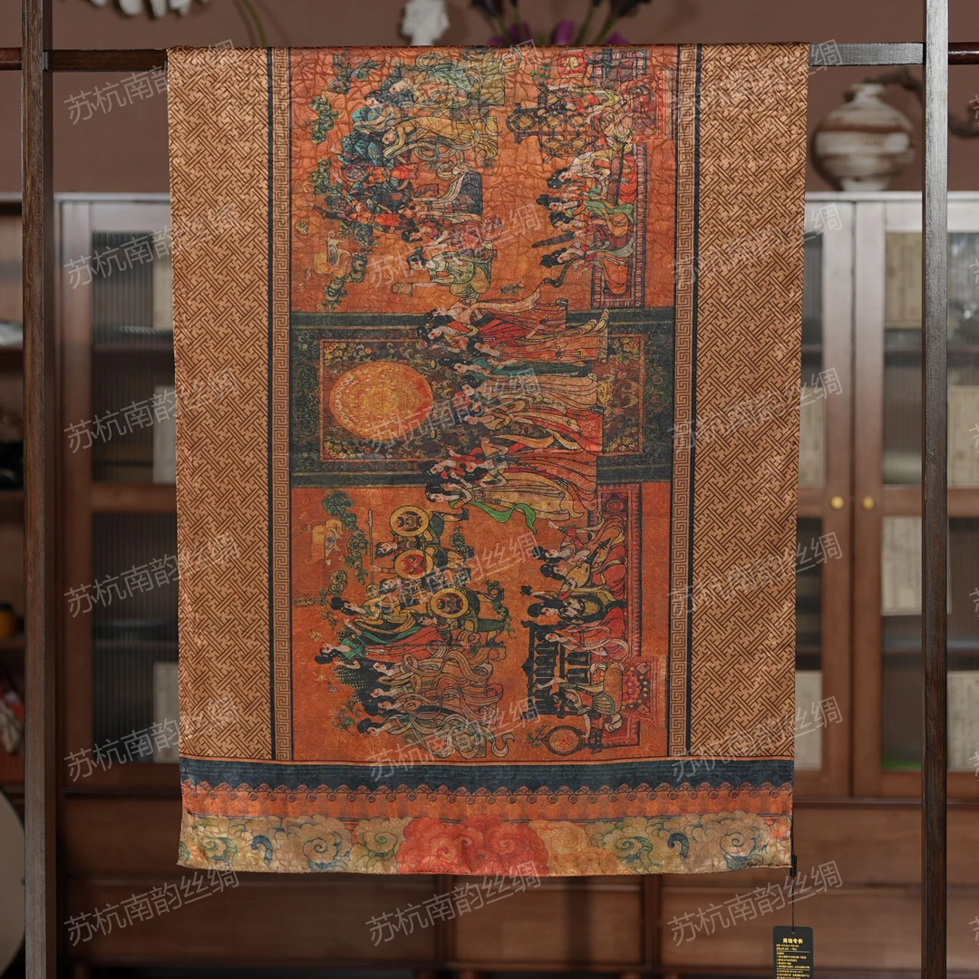 【D73-234 唐宫笛音】180*70龟裂纹30姆米丝巾围巾披肩香云纱老料