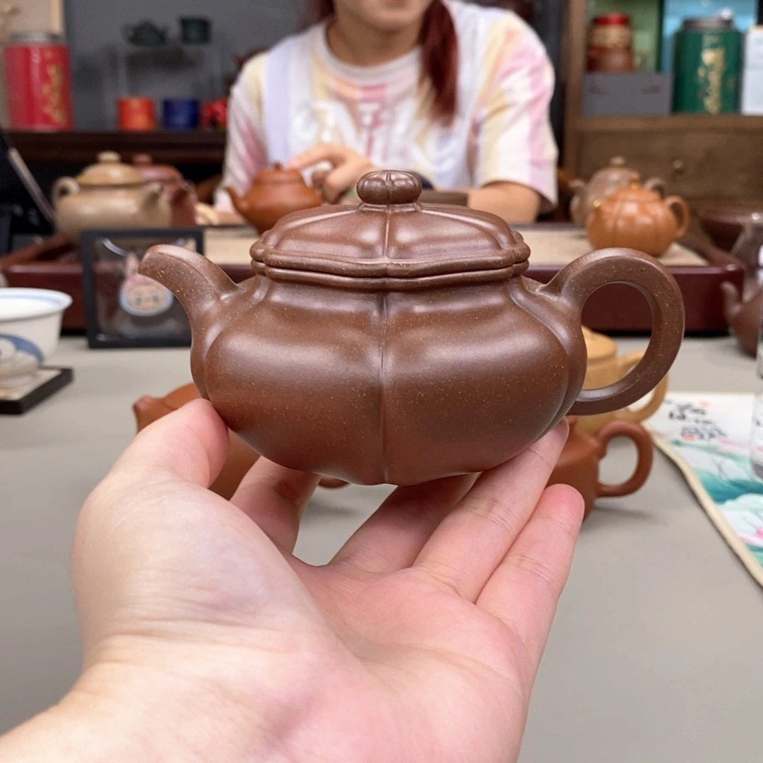 茶壶紫砂松华青段退火烧葵仿古半手200cc