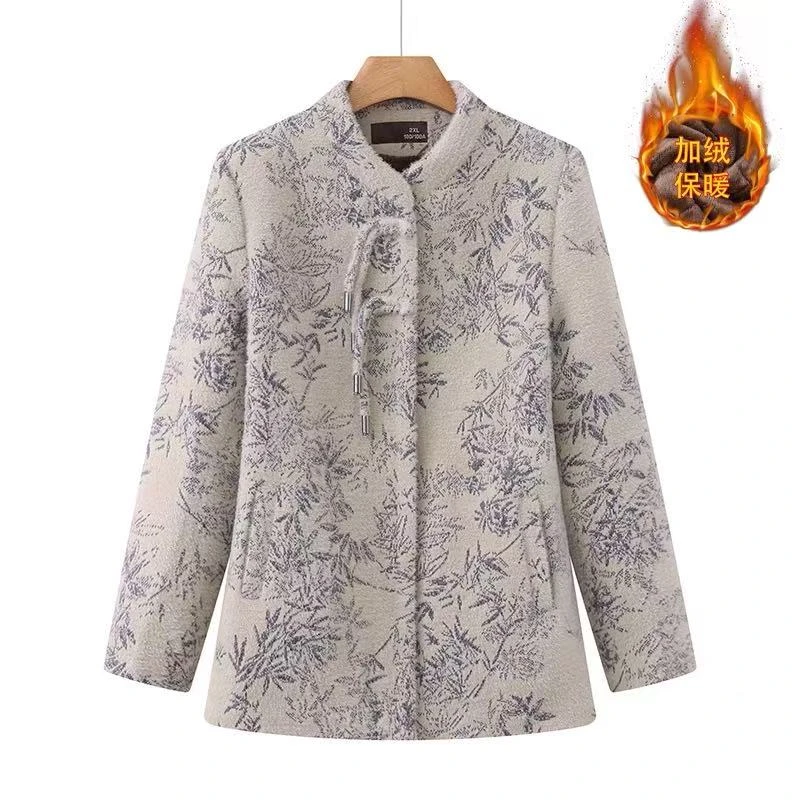 7872-中年妈妈秋装新款中老年人女秋冬季上衣中国风