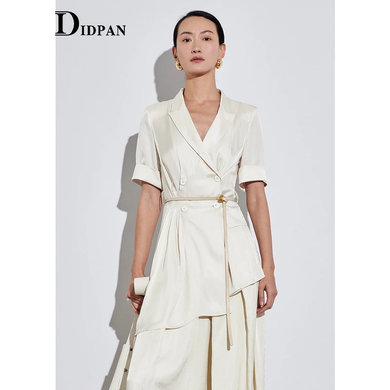 白色时尚休闲春夏设计师通勤设计感中长外套2E2W68245