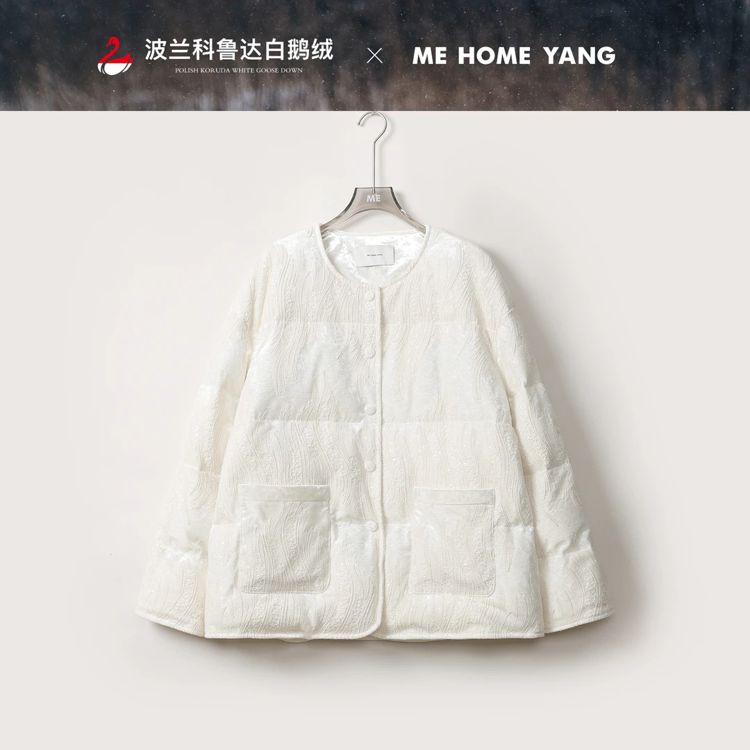 ME【波兰进口科鲁达月影浮花一手长】白鹅绒厚实保暖羽绒服MEQA5065