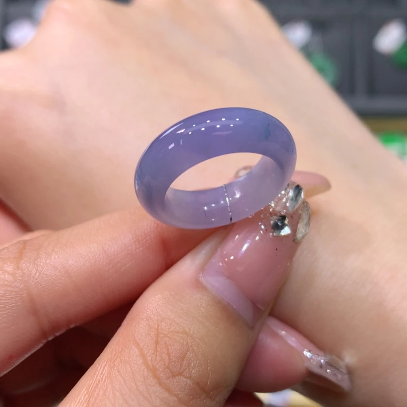 【闪购商品】翡翠戒指未镶嵌6.7号浓紫