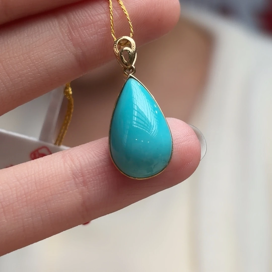 绿松石18K金镶嵌颈饰