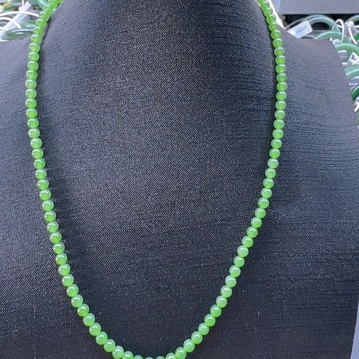 和田玉（碧玉）颈饰银S925镀金镶嵌