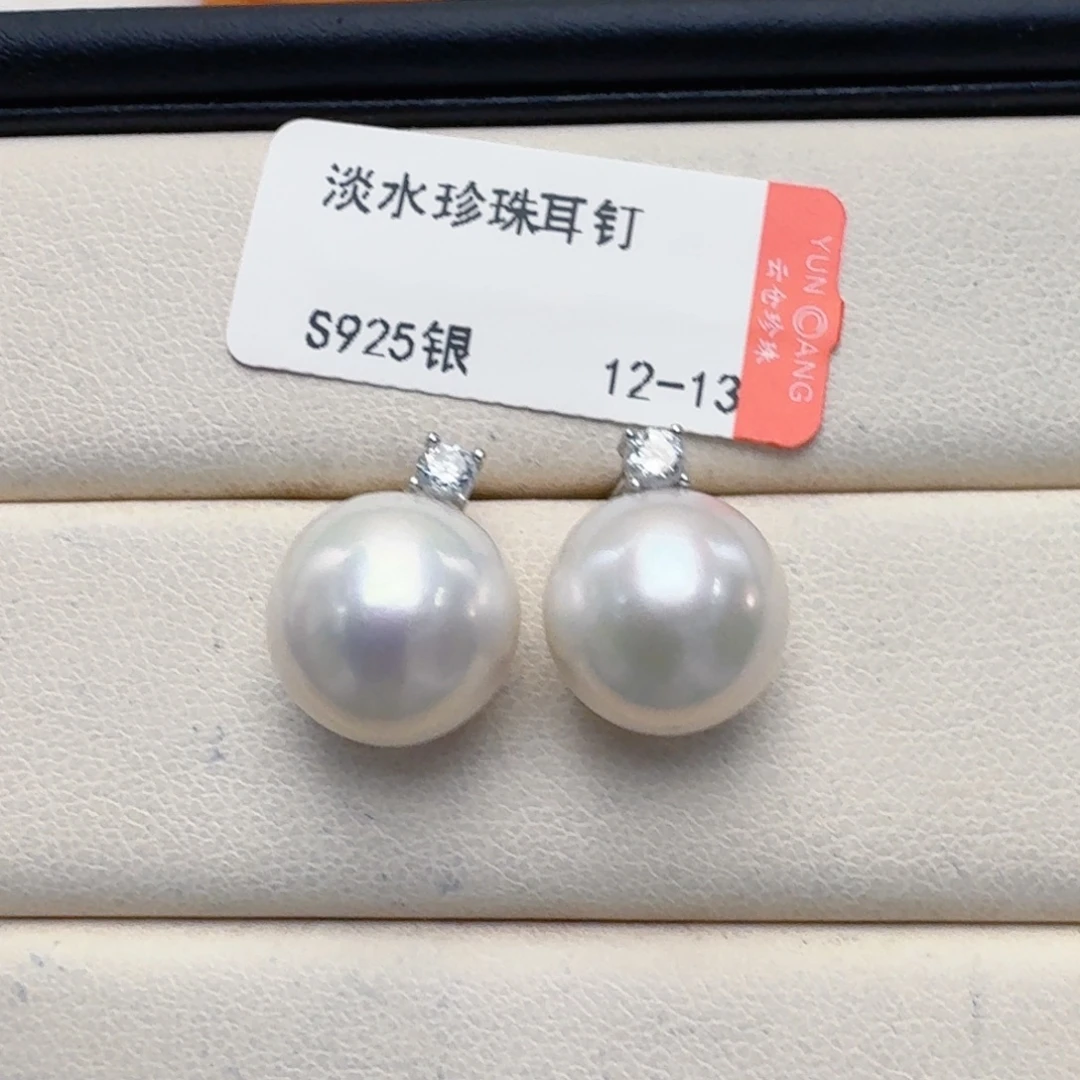 淡水珍珠耳饰银S925镶嵌@@tt017