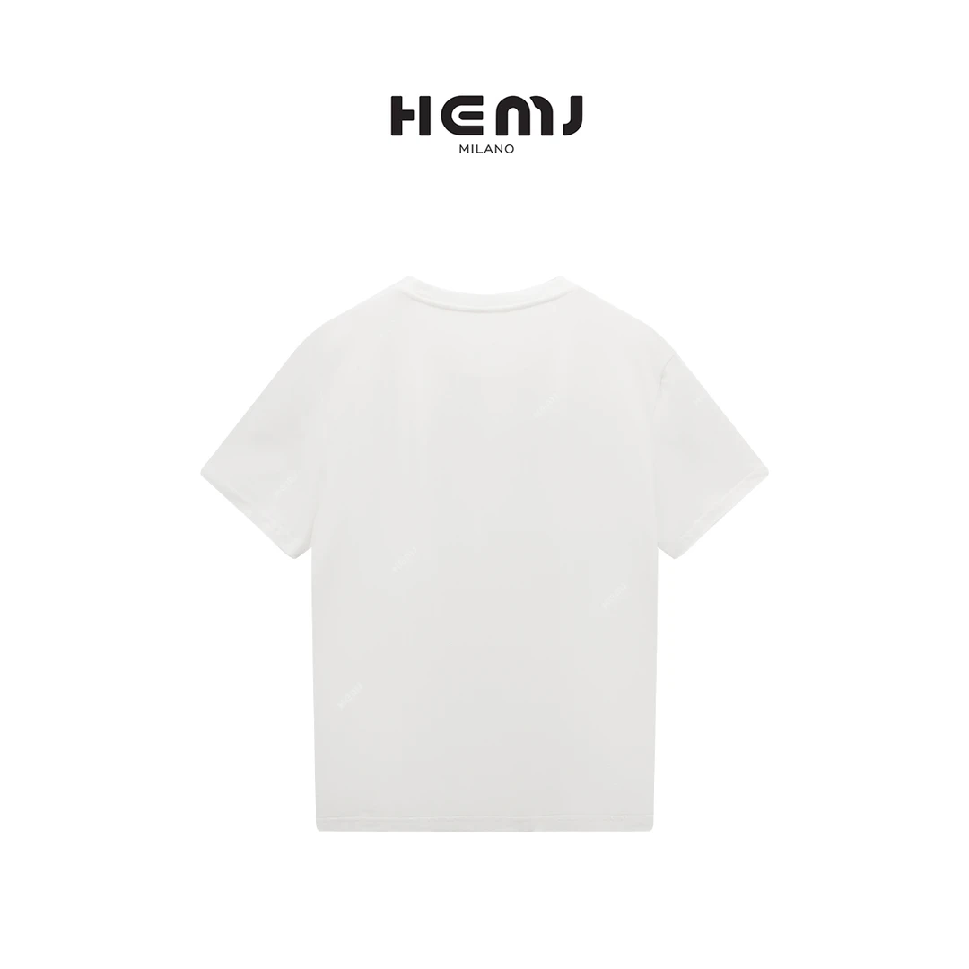 HEMJ 和梦洁小香风简约圆领短袖T恤设计感字母百搭上衣 CM2B0123