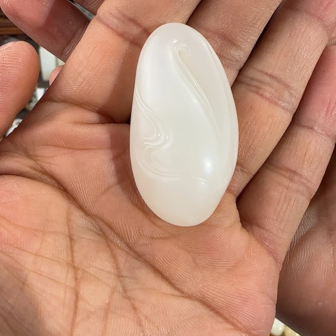 和田玉（白玉）未镶嵌颈饰【随形风生水起】