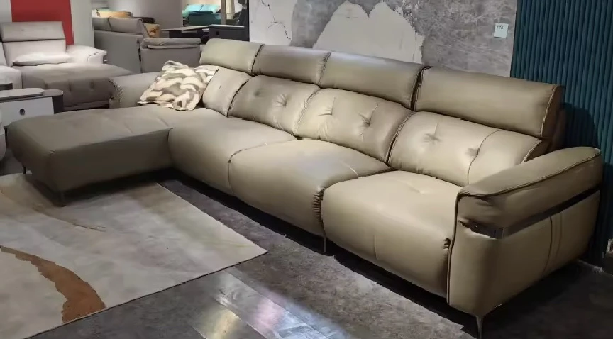 【KAINAT家居】现代休闲皮艺3.6米转角沙发