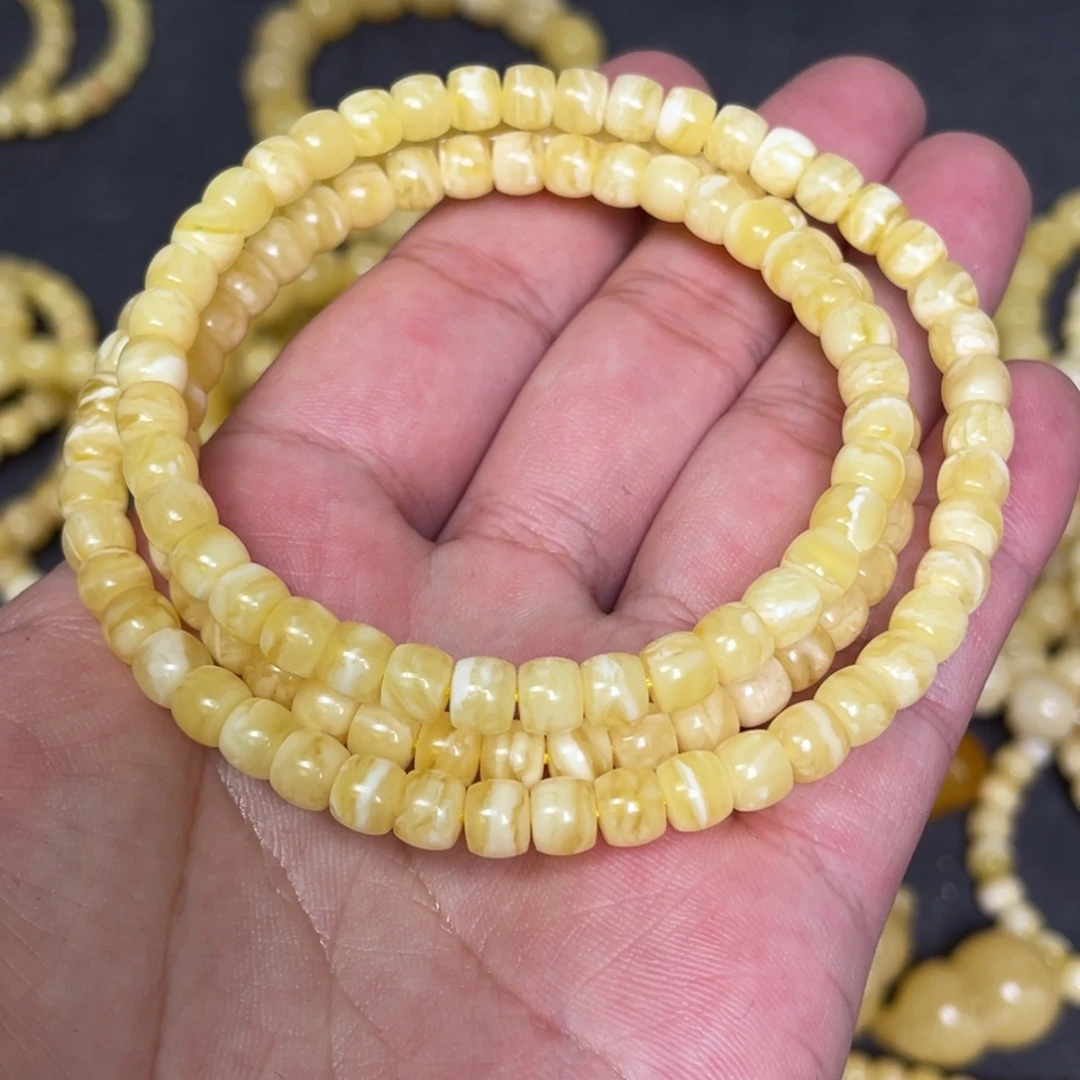 蜜蜡未镶嵌裸石蜜蜡佛珠6mm