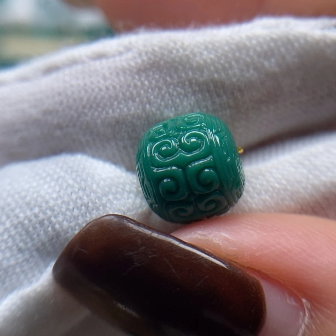 绿松石未镶嵌珠宝奇石回纹老型9.5mm