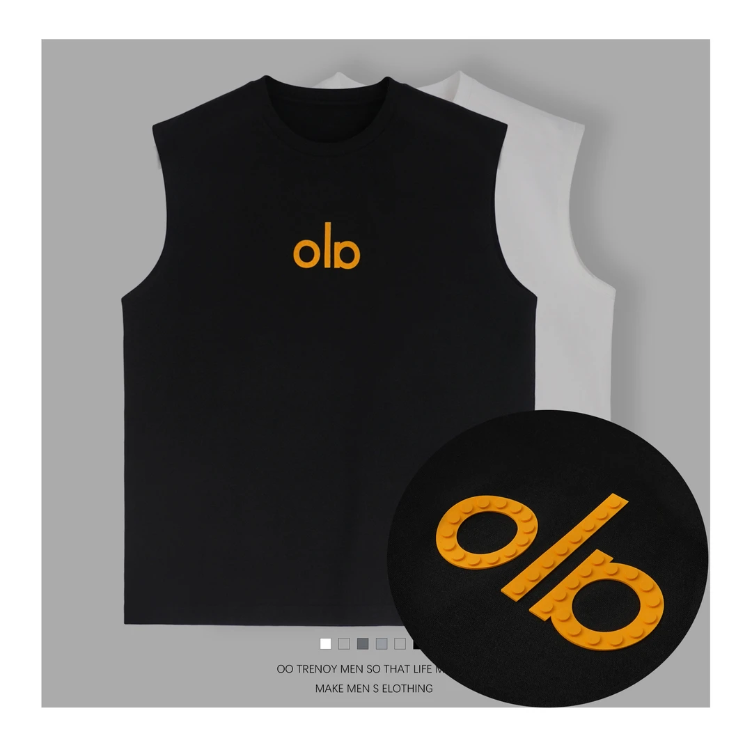 阿泽C-海外新款3D打印乐高风夏季宽松圆领透气T恤背心51356