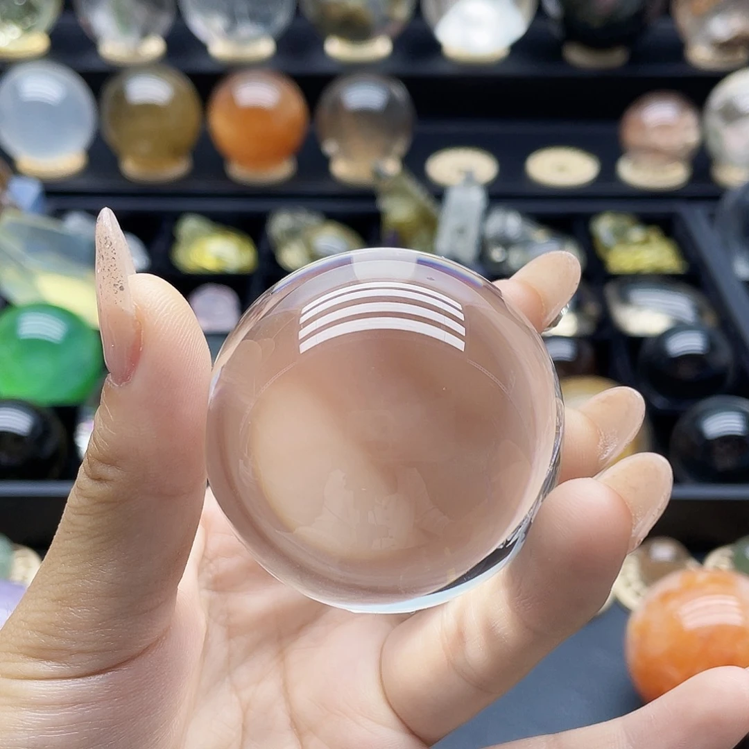 水晶未镶嵌珠宝半成品天然白水晶52mm
