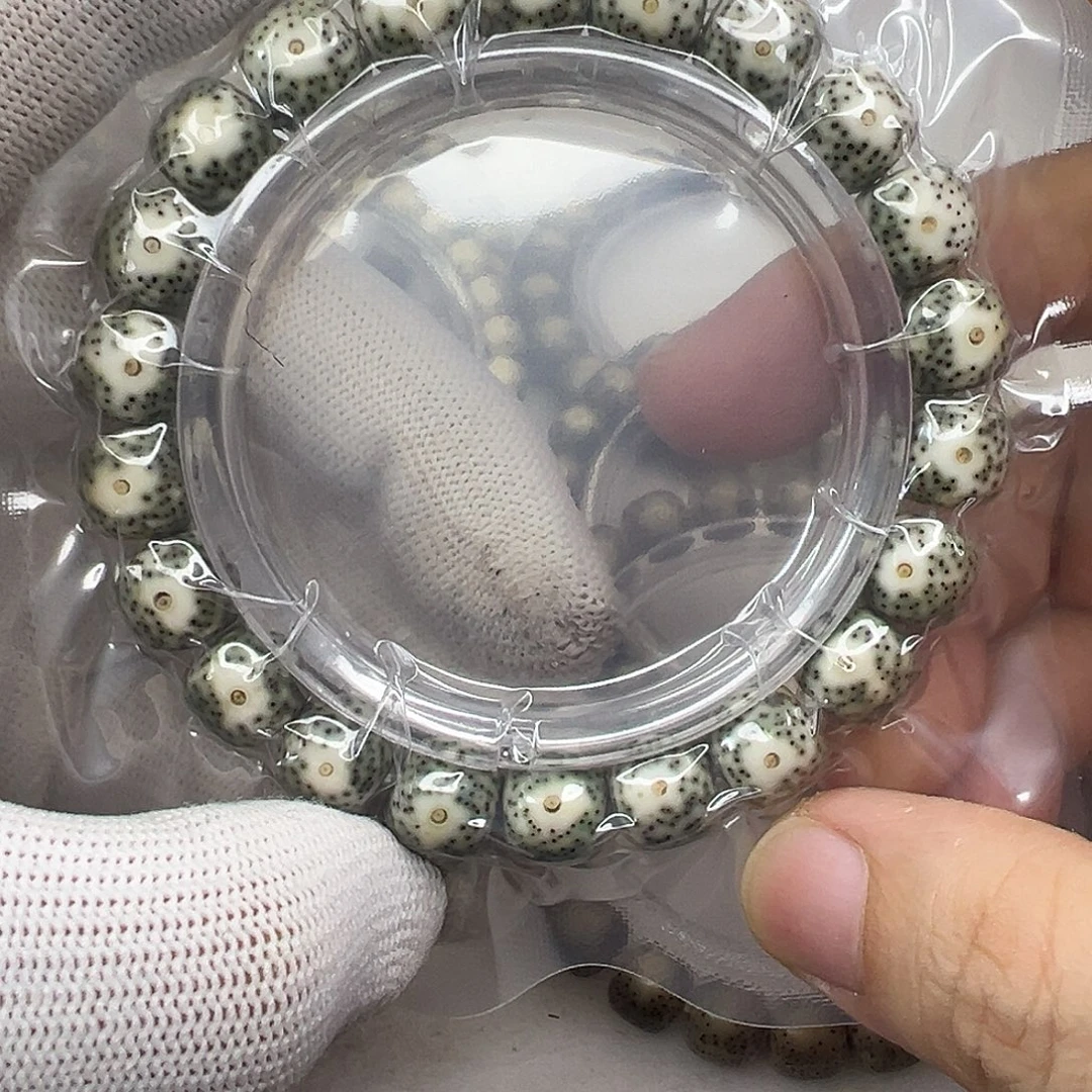 手串星月菩提10×9青花绿包白  1066
