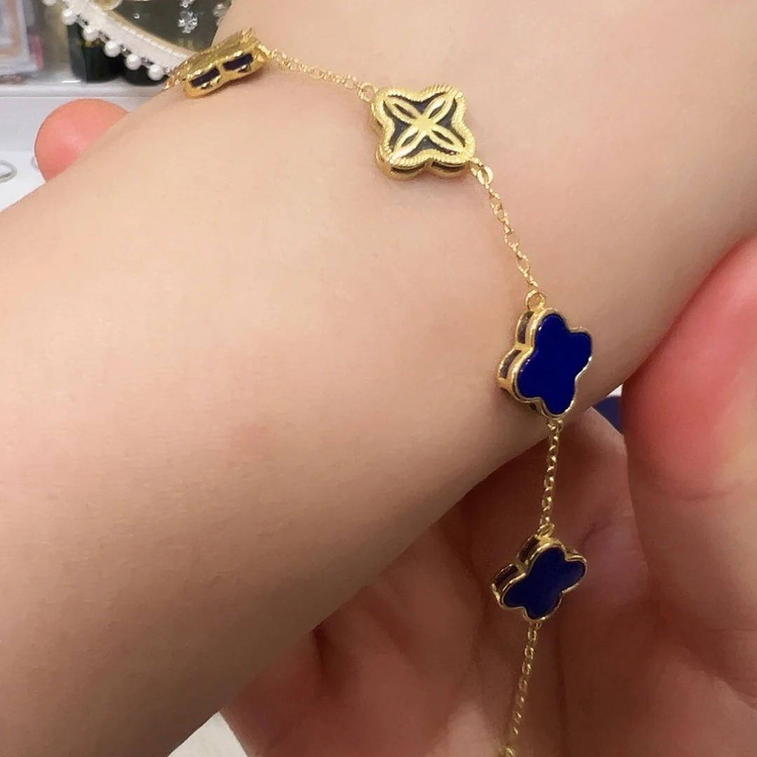 青金石银S925镶嵌手链