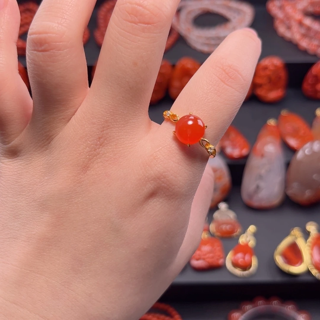 南红玛瑙南红银S925镶嵌