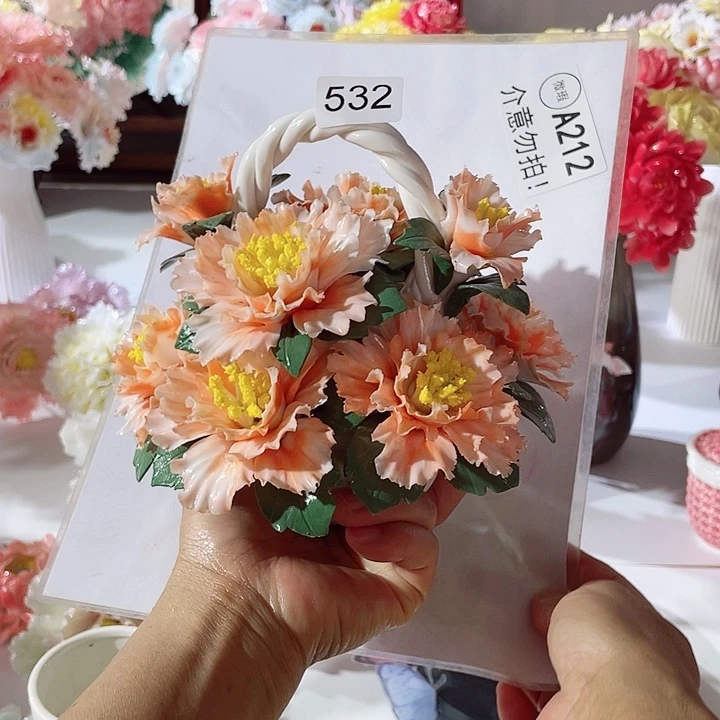 摆件陶德化工厂陶瓷手工捏花