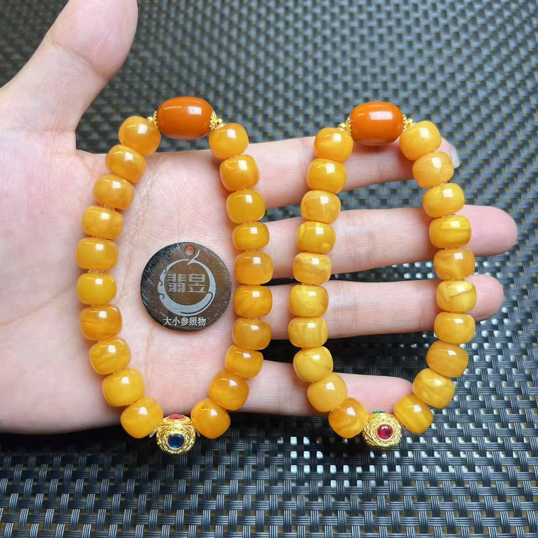 翡昱-SH23-20720-蜜蜡手串/约10+/约20颗/多样性发其一C
