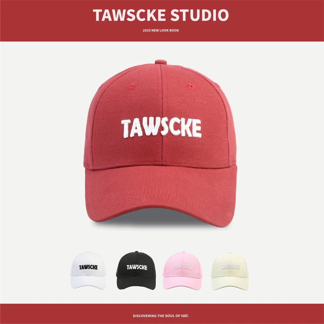 TAWSCKE百搭帽子刺绣鸭舌帽运动花朵半硬顶棒球帽韩版字母刺绣