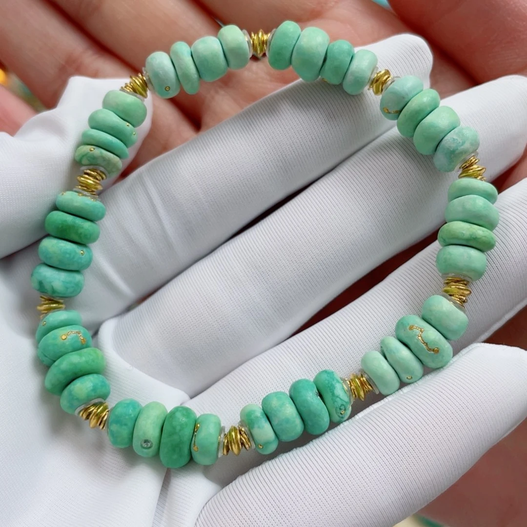 绿松石18K金镶嵌珠宝奇石