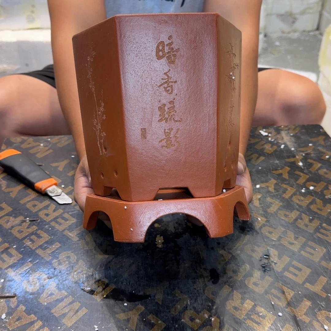 紫砂花盆口径20.23口径
